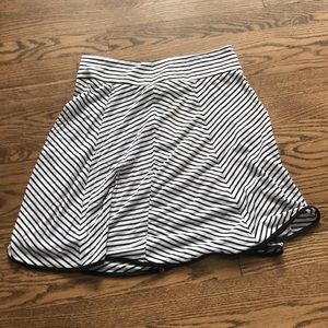 White and black striped skirt